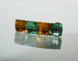 Multi-Jewelled-Barrette gr�n-orange - Bild vergr��ern 