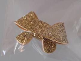 Glitter Bow Barrette *gold* *z.Zt.ausverkauft* - Bild vergr��ern 