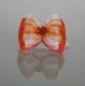 Schleife *Big Strass* Orange-Wei�