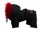 Schneeanzug schwarz/rot mit Pf�tchenmotiv