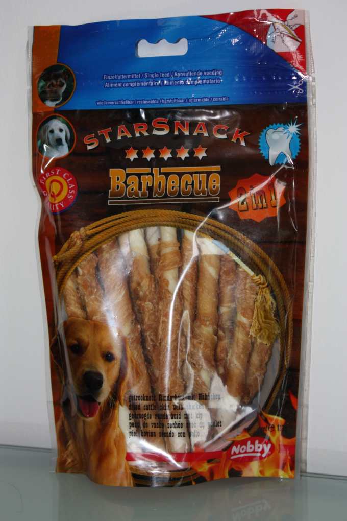 Starsnack Barbecue Kauknochen, Hunde Leckerlis, Kauknochen mit Hähnchen