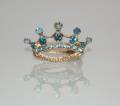 Multi-Jewelled-Crown Hair Pin Blue