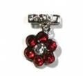 Strass Motiv Dangler *Blume-Rot*