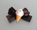 Ice Cream Cone Bow White