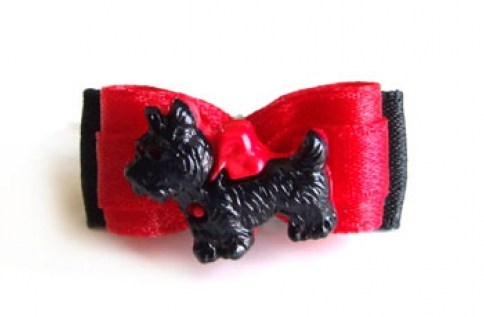 Mini-Schleife *Terrier* rot-schwarz