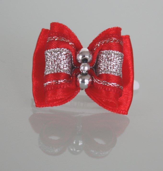 Schleife *Silver-Red* rot