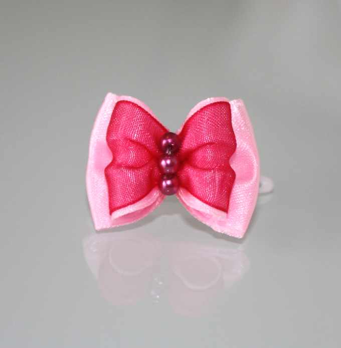 Schleife *pink-rosa-Perle*