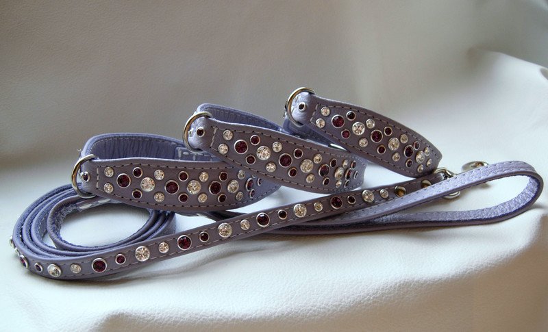 Luxury Syringa Halsband + Leine / Set Flieder