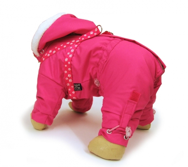 Hunde Schneeanzug Winteranzug Wintermäntelchen <em>Pink Paw</em> nur für